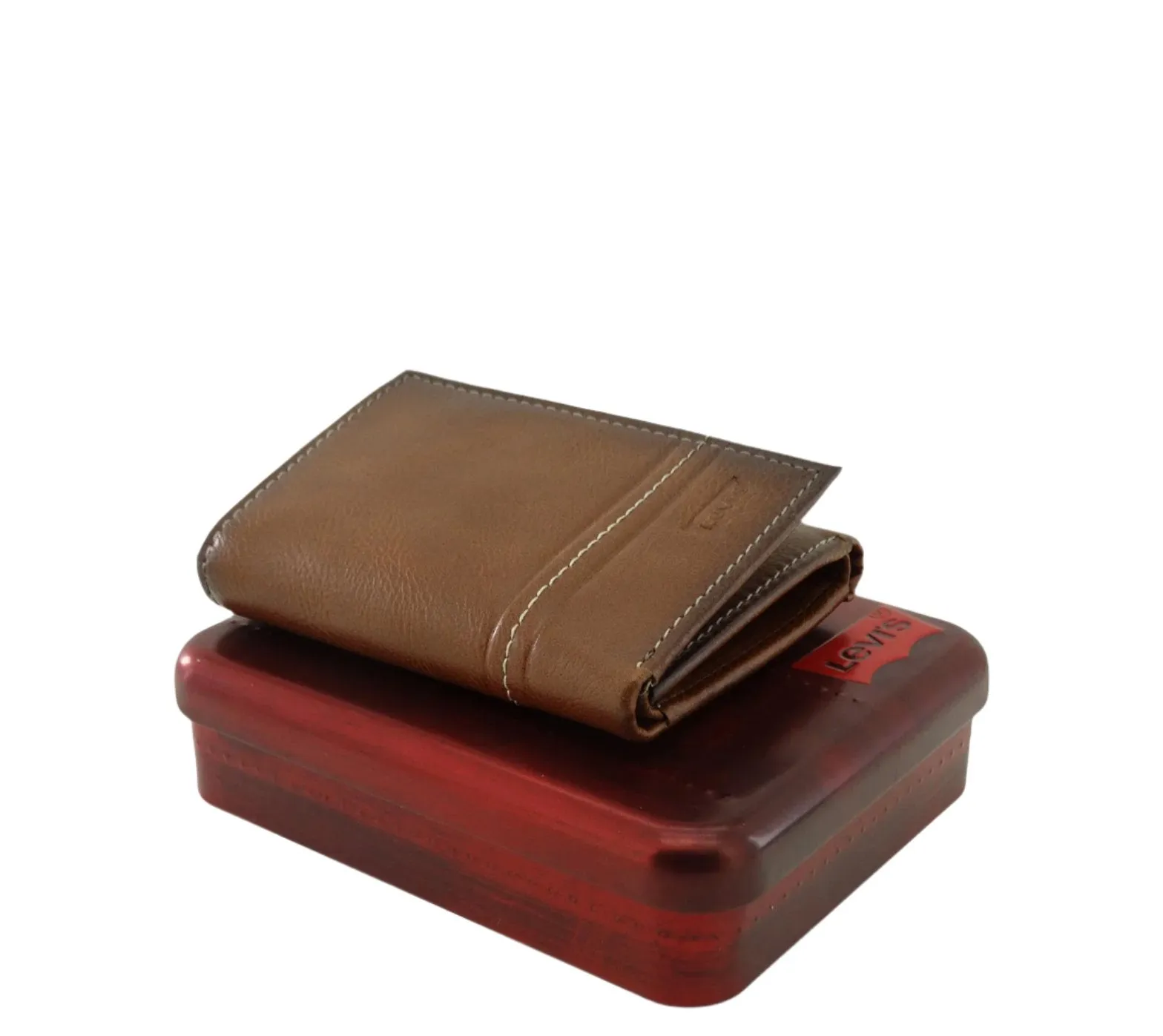 009315, Levi's - Men's Trifold Wallet - Tan