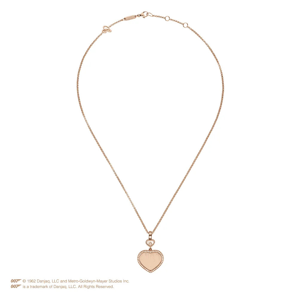 18ct Rose Gold Happy Hearts James Bond 007 Limited Edition Diamond Pendant