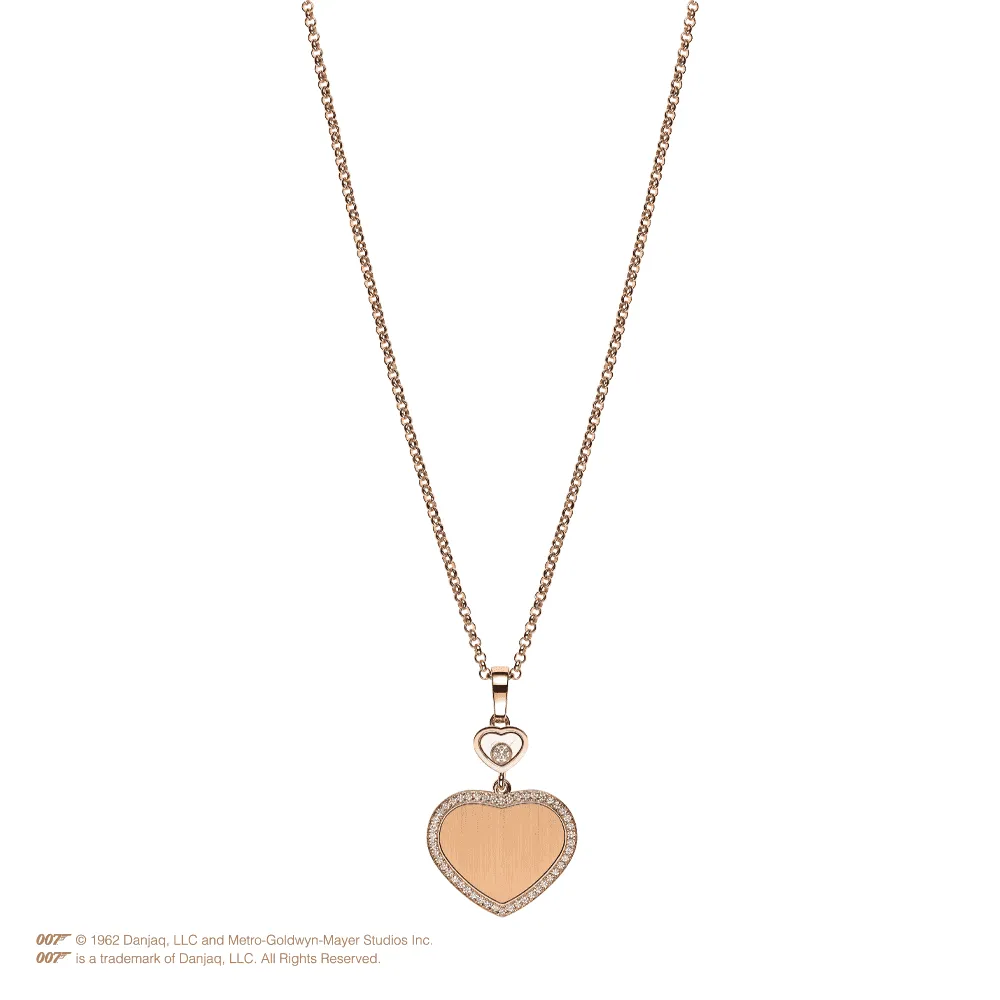 18ct Rose Gold Happy Hearts James Bond 007 Limited Edition Diamond Pendant