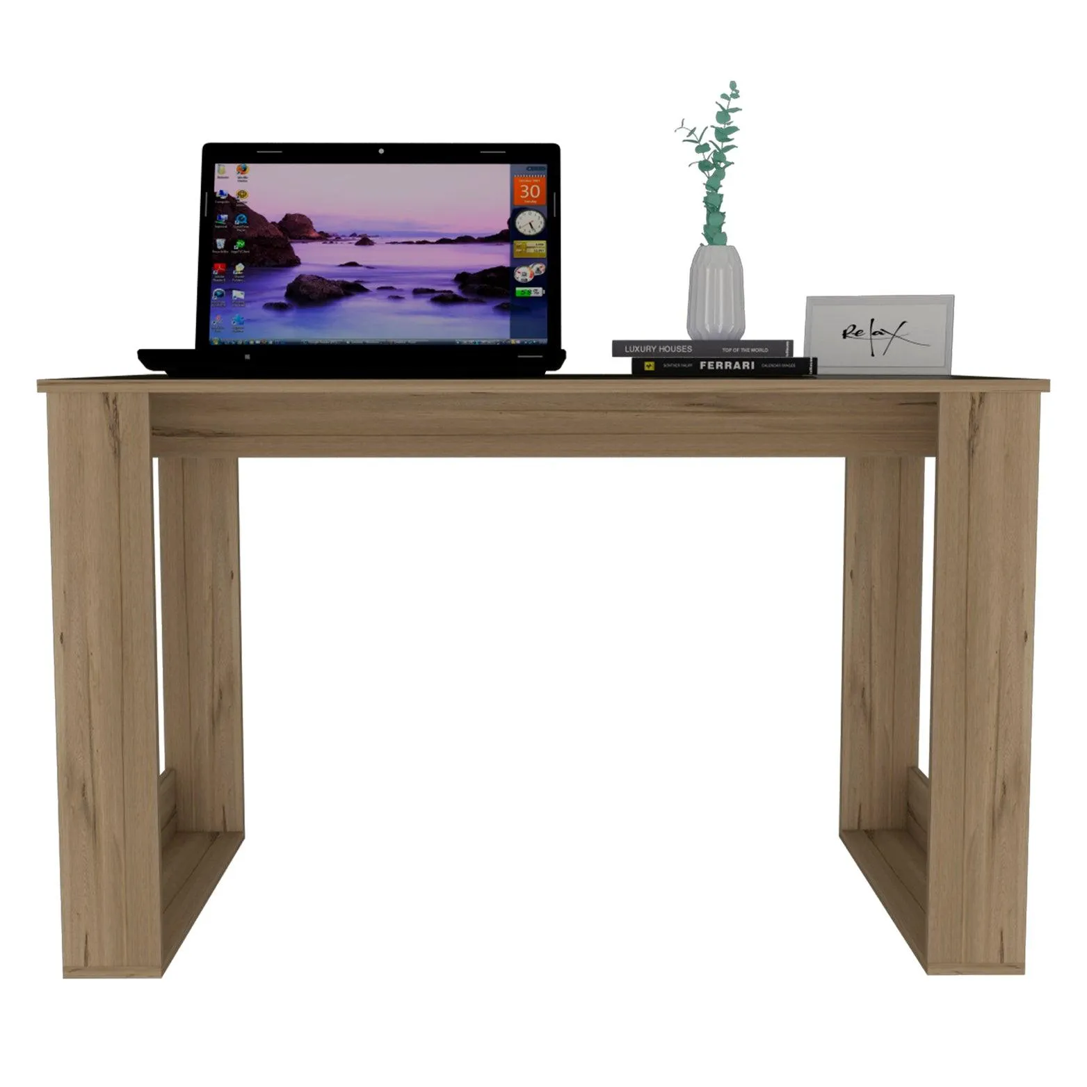 47.2" Aurora Industrial Modern Computer Desk - Light Oak, For Students, Easy Assembly