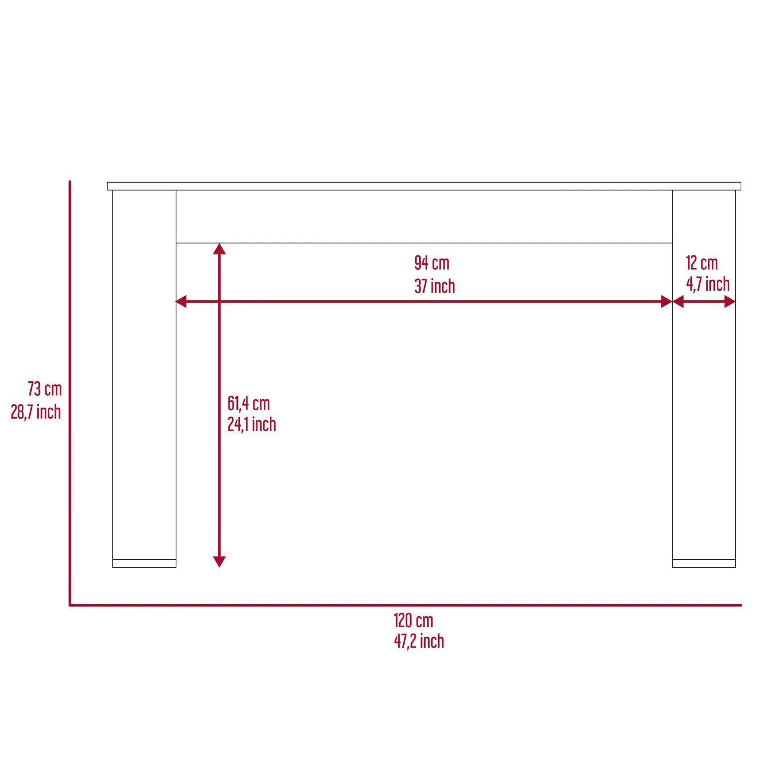47.2" Aurora Industrial Modern Computer Desk - Light Oak, For Students, Easy Assembly