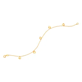 916 Gold Tiny Twirls Charm Bracelet