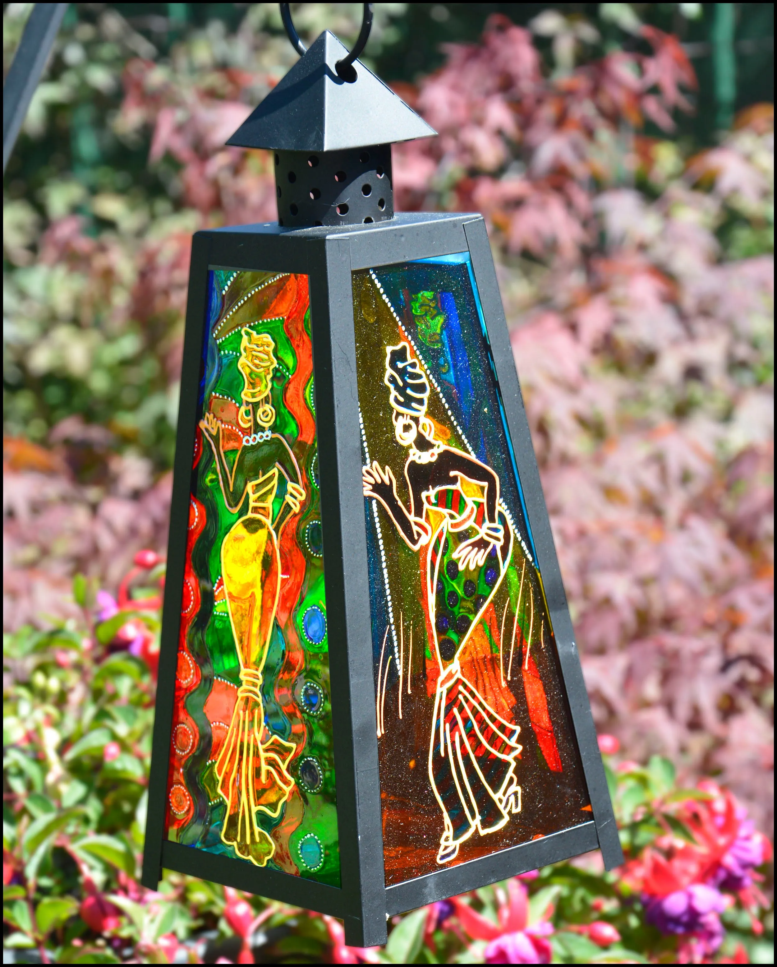 African Dancers Ankara Lantern