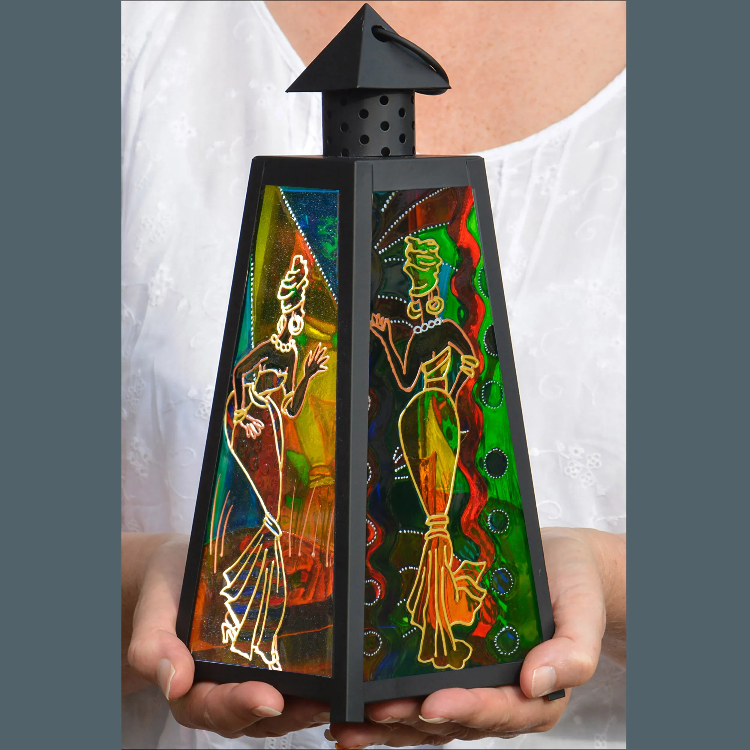 African Dancers Ankara Lantern