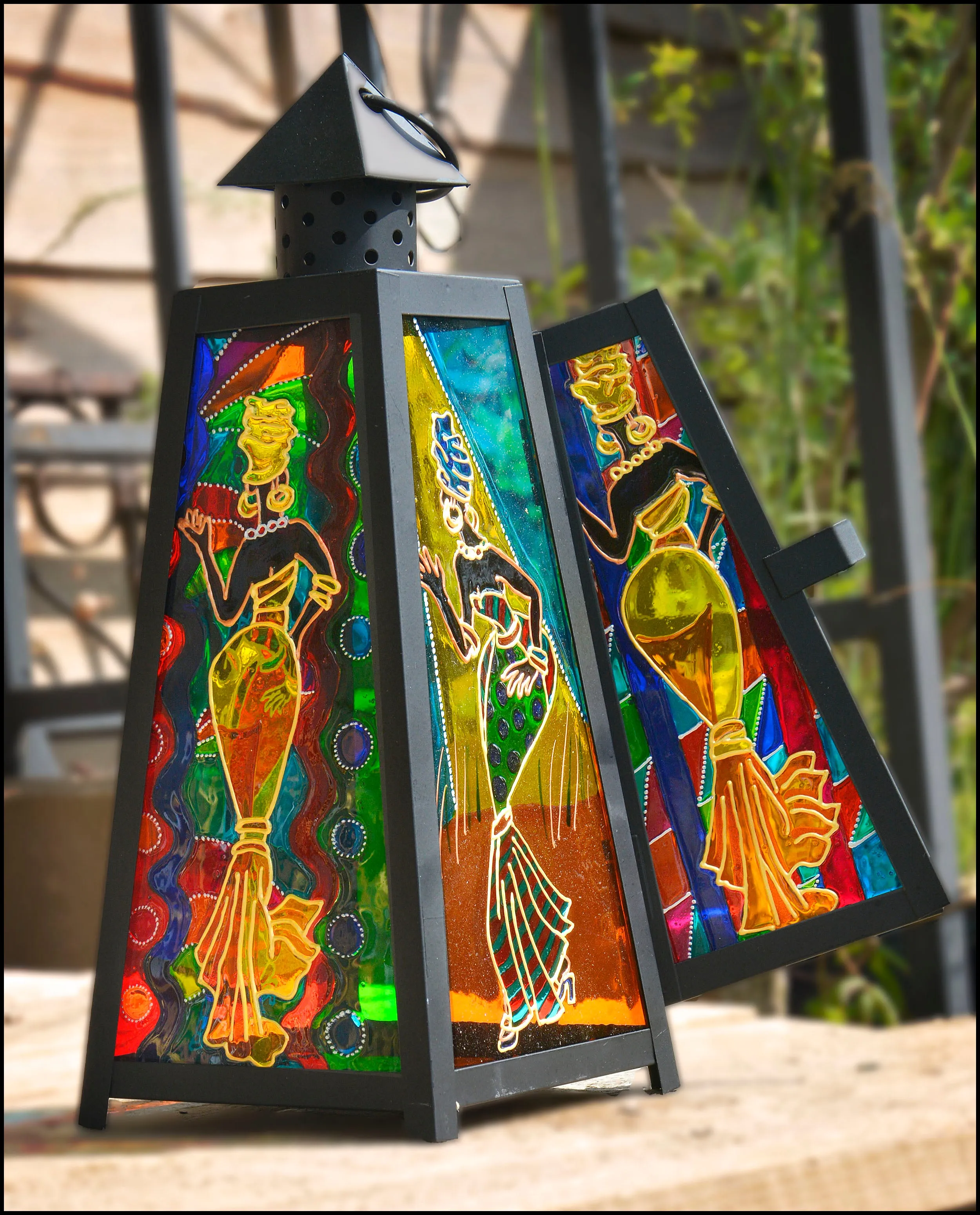 African Dancers Ankara Lantern