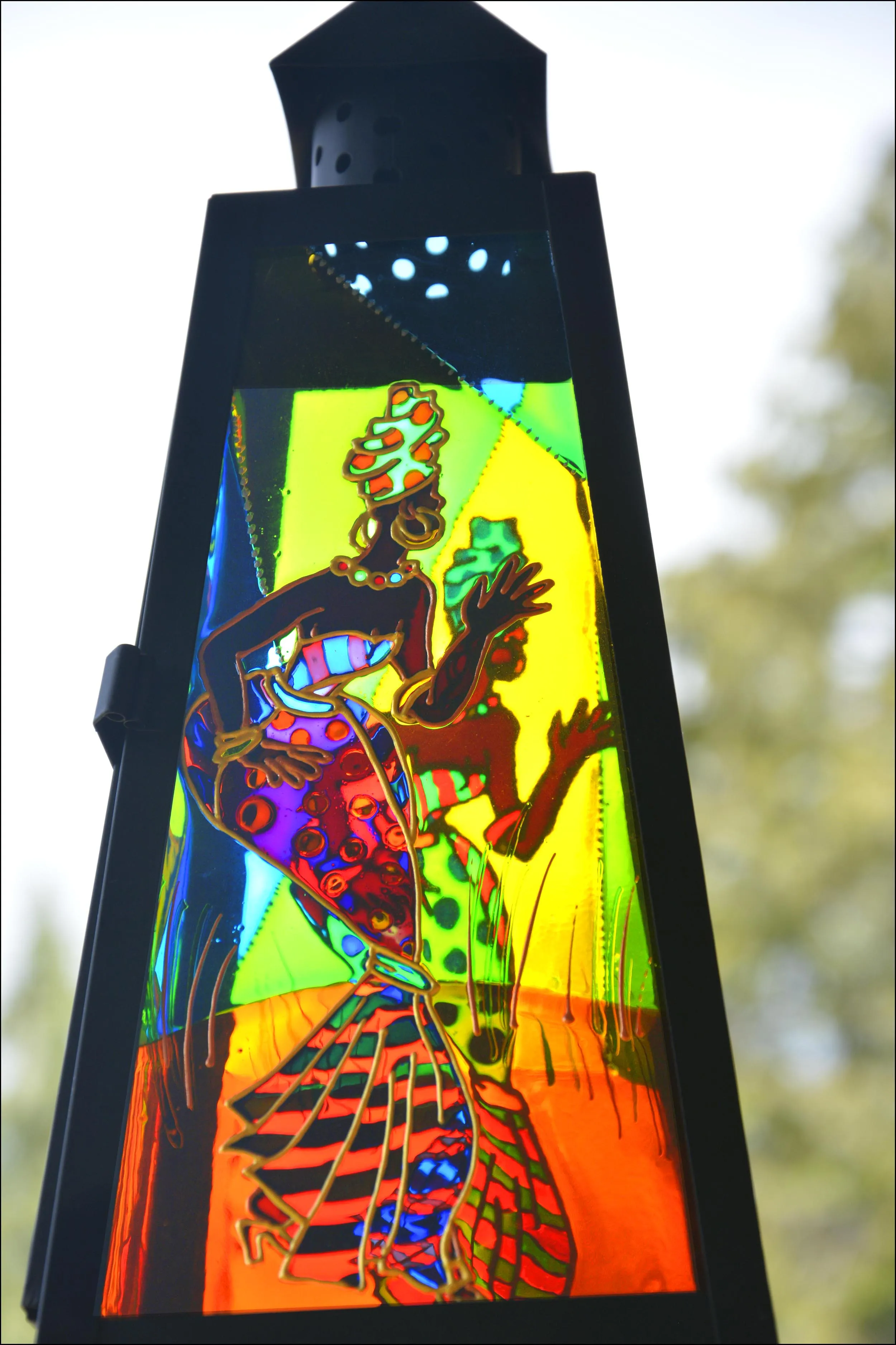 African Dancers Ankara Lantern