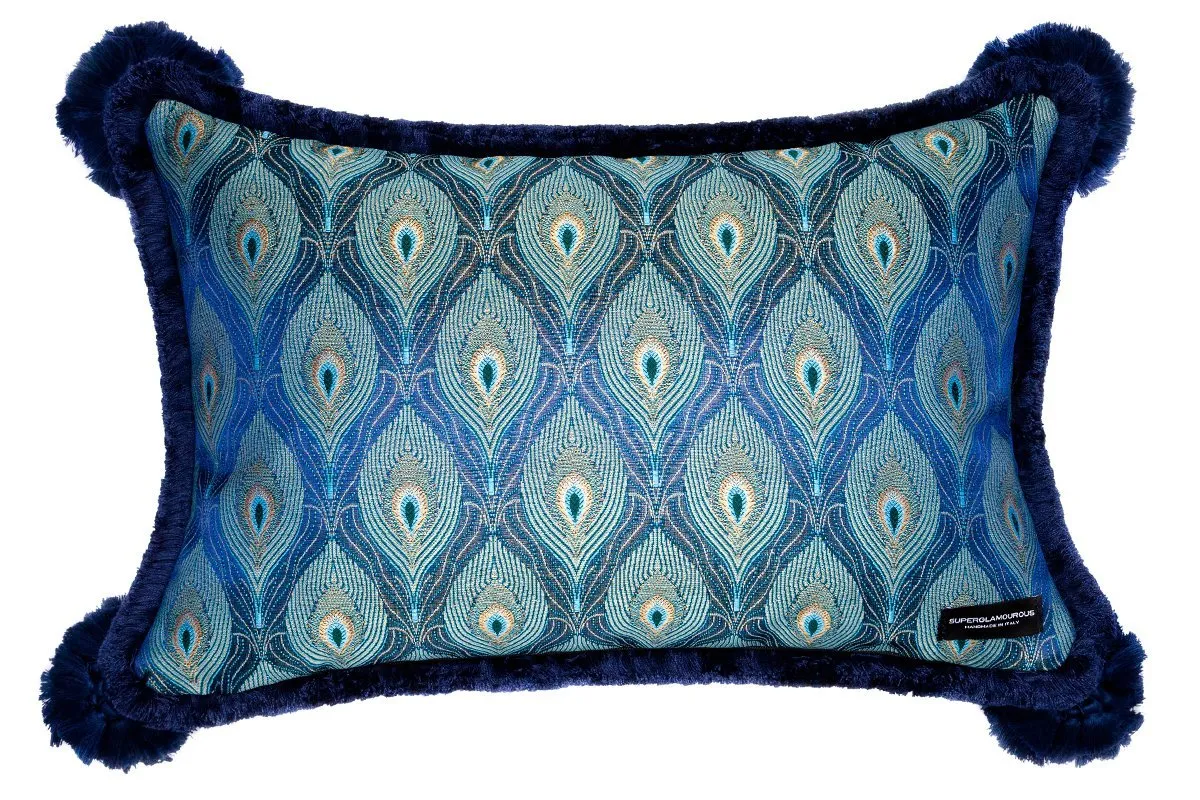 AMADORO PEACOCK NAVY CUSHION