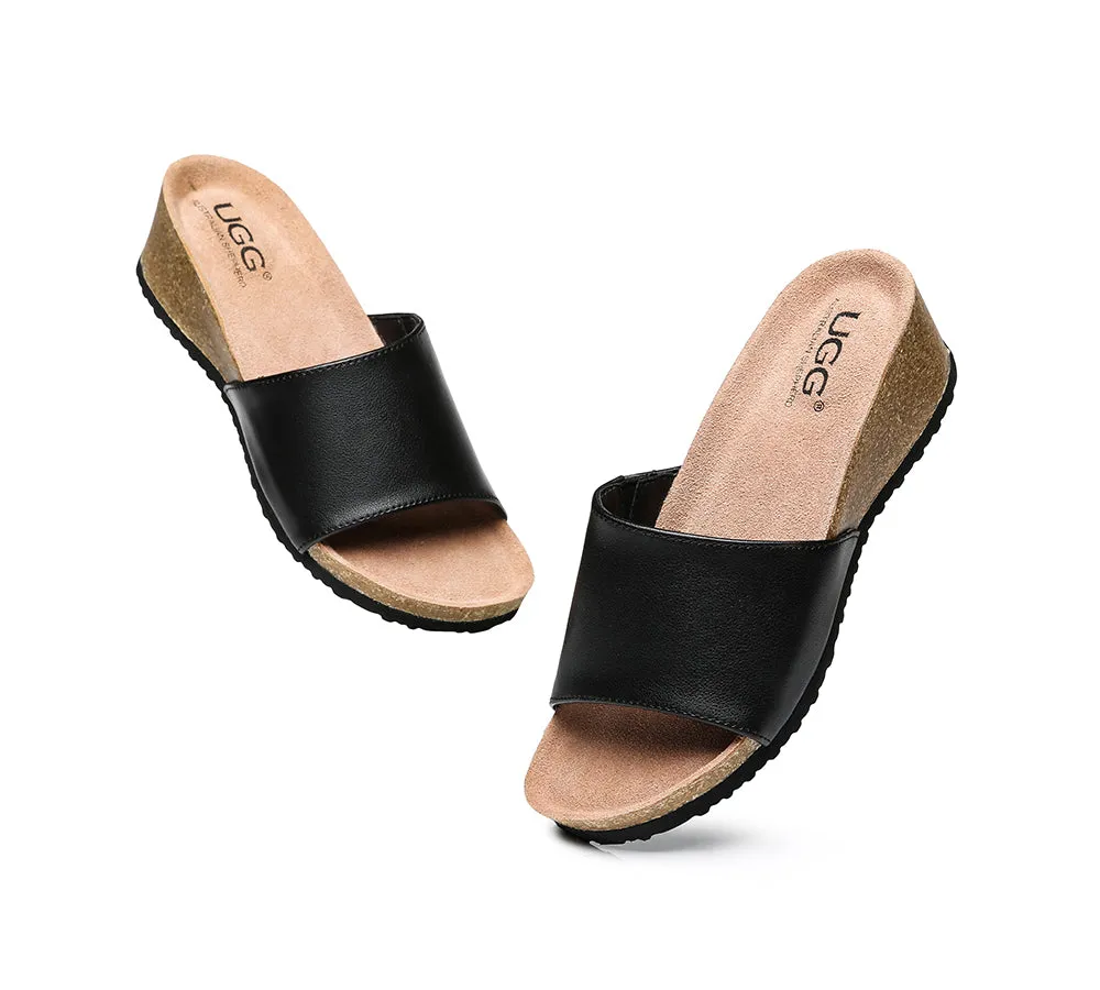 AUSTRALIAN SHEPHERD® Women Leather Platform Wedge Slides Megan