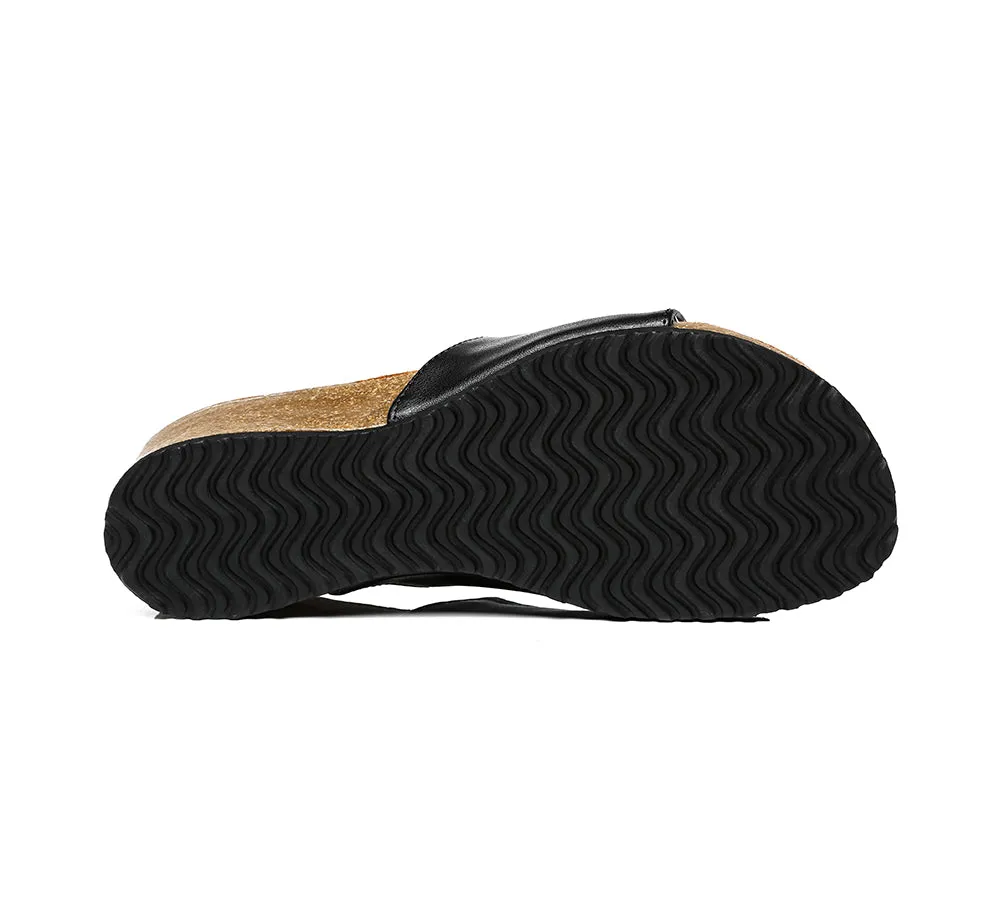 AUSTRALIAN SHEPHERD® Women Leather Platform Wedge Slides Megan