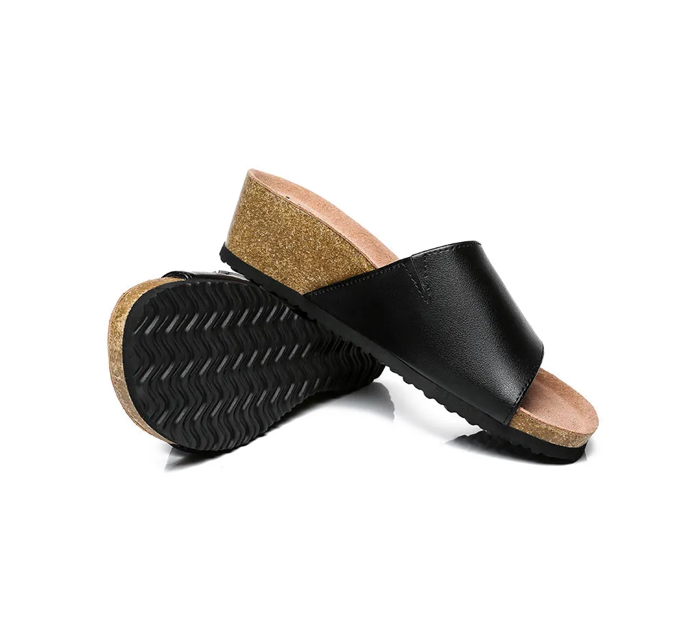 AUSTRALIAN SHEPHERD® Women Leather Platform Wedge Slides Megan