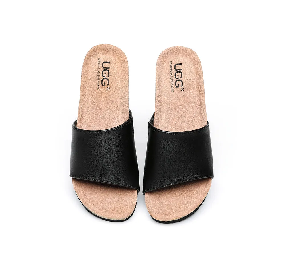 AUSTRALIAN SHEPHERD® Women Leather Platform Wedge Slides Megan