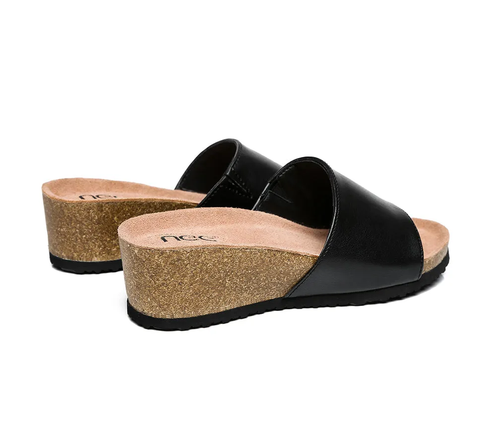 AUSTRALIAN SHEPHERD® Women Leather Platform Wedge Slides Megan