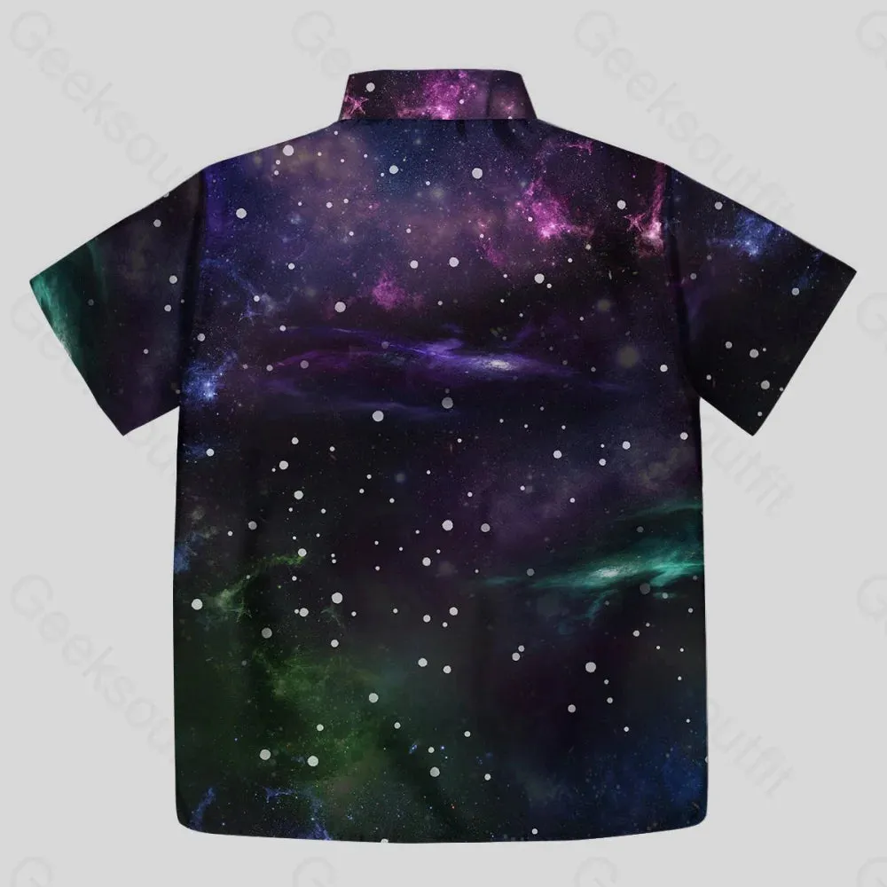 Beautiful Nebula Outer Space Button Up Pocket Shirt