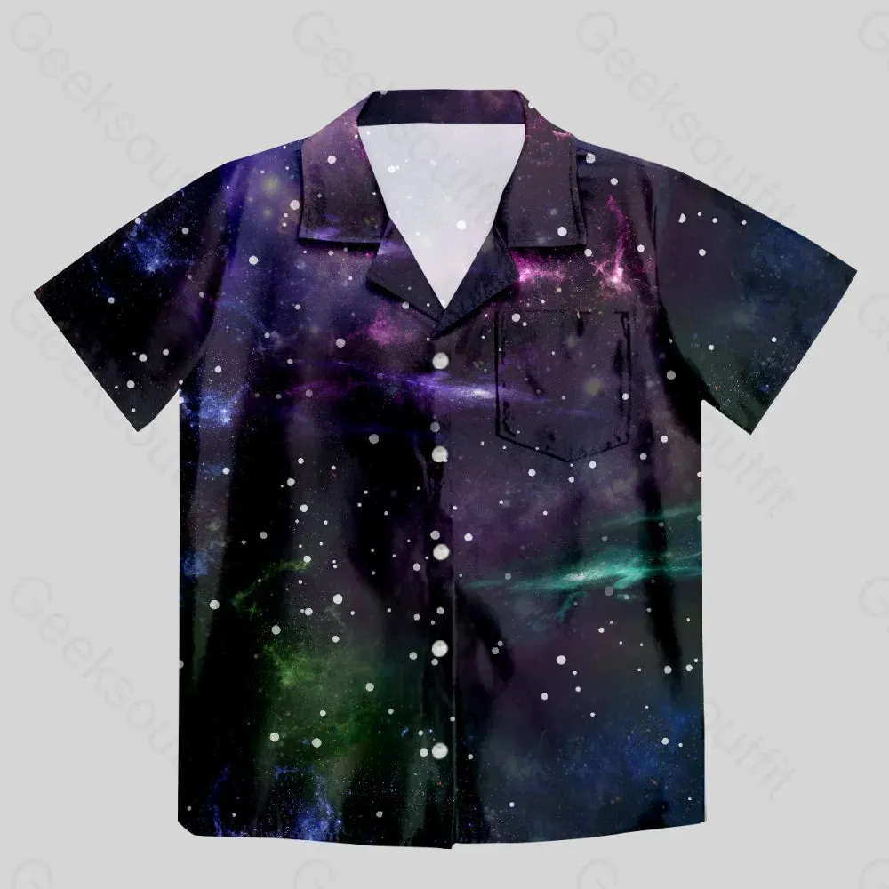 Beautiful Nebula Outer Space Button Up Pocket Shirt