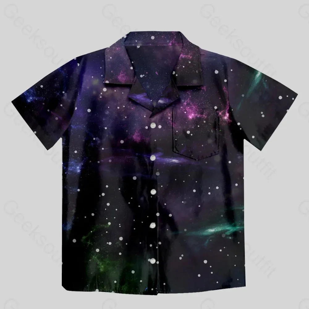 Beautiful Nebula Outer Space Button Up Pocket Shirt
