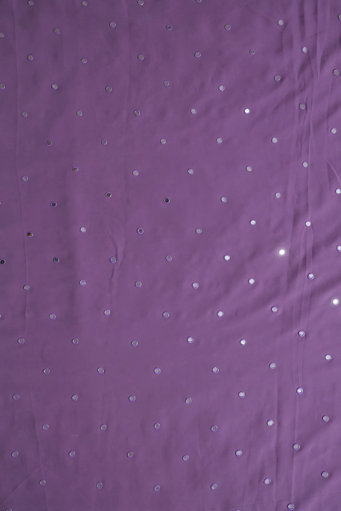 Beautiful Real Mirror Embroidery Work On Purple Georgette Fabric