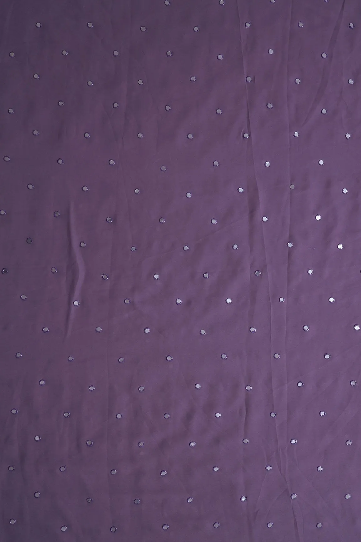 Beautiful Real Mirror Embroidery Work On Viola Purple Georgette Fabric