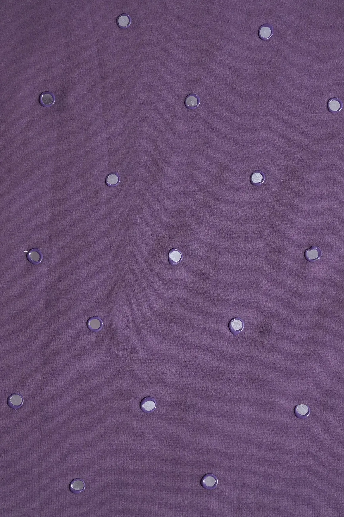 Beautiful Real Mirror Embroidery Work On Viola Purple Georgette Fabric