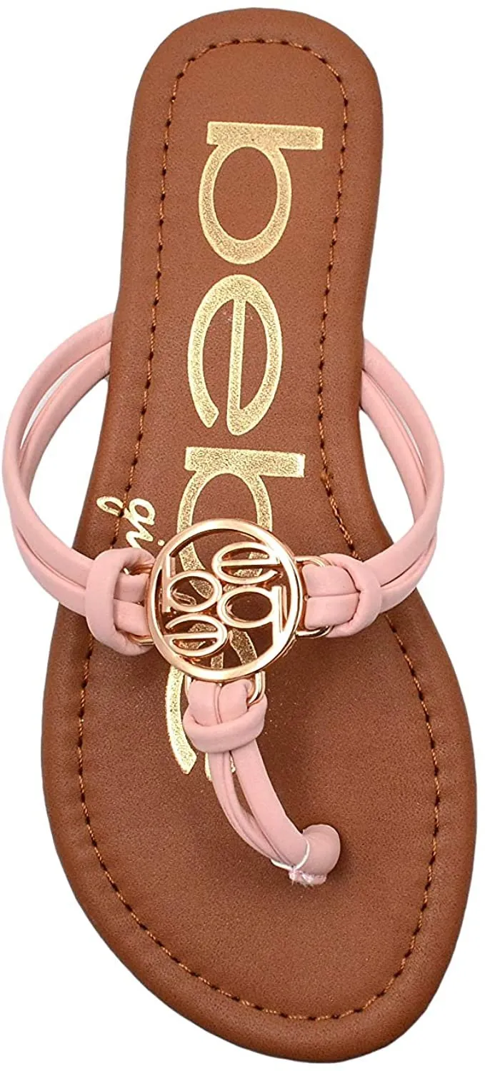 bebe Girls Big Kid Rhinestone Gladiator Strap Sandal Open Toe Fashion Summer Bling Shoes