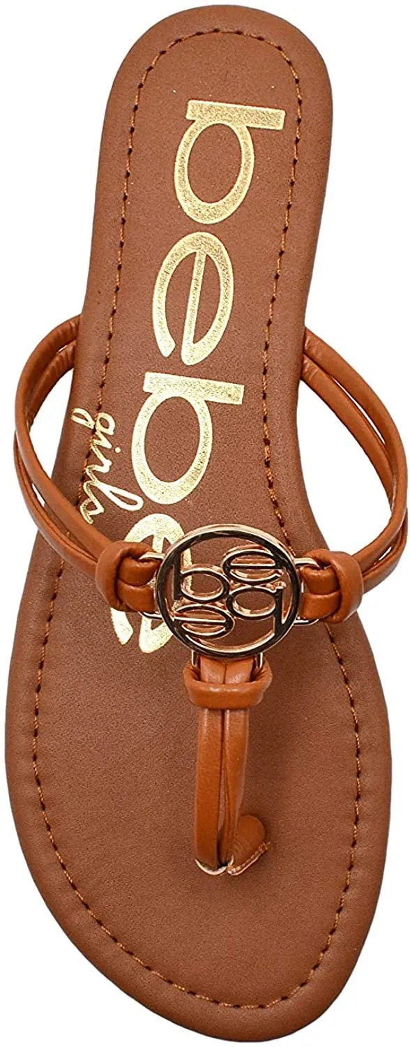 bebe Girls Big Kid Rhinestone Gladiator Strap Sandal Open Toe Fashion Summer Bling Shoes
