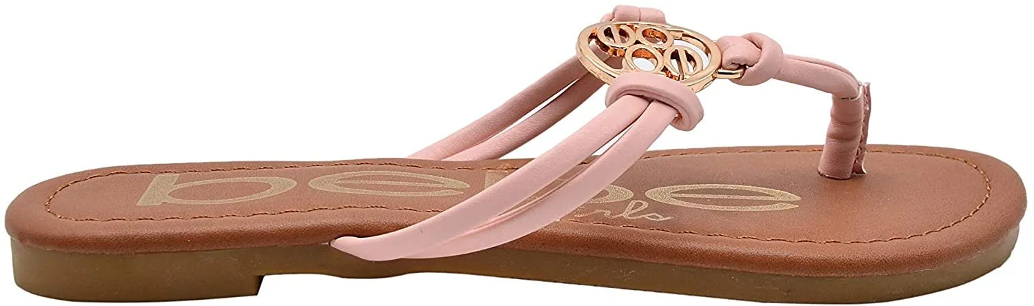 bebe Girls Big Kid Rhinestone Gladiator Strap Sandal Open Toe Fashion Summer Bling Shoes