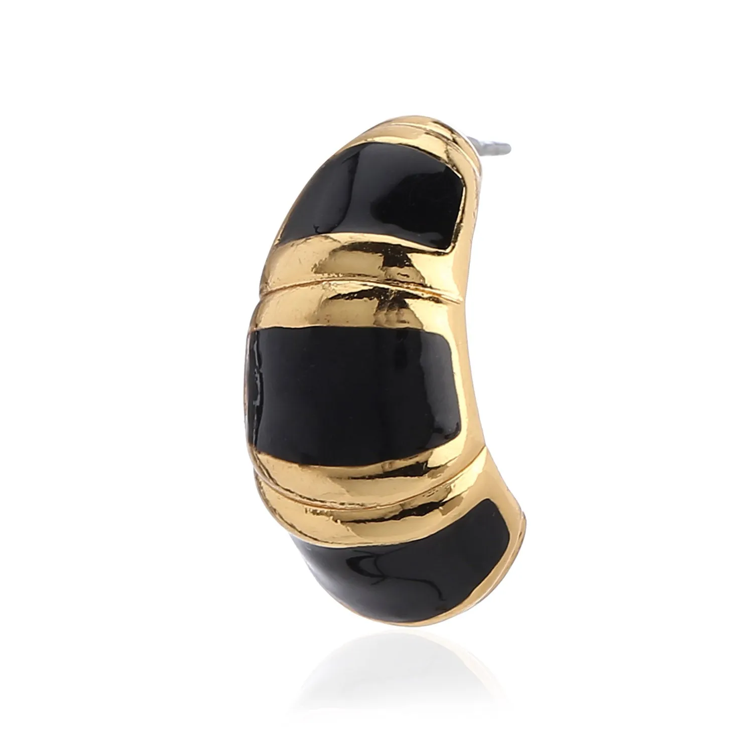 Black Enamel stud Earrings