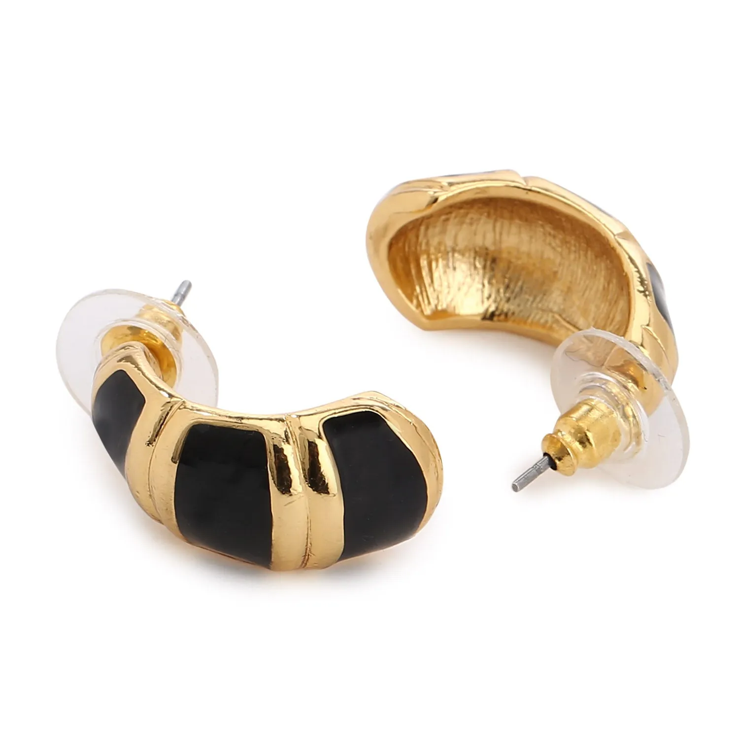 Black Enamel stud Earrings