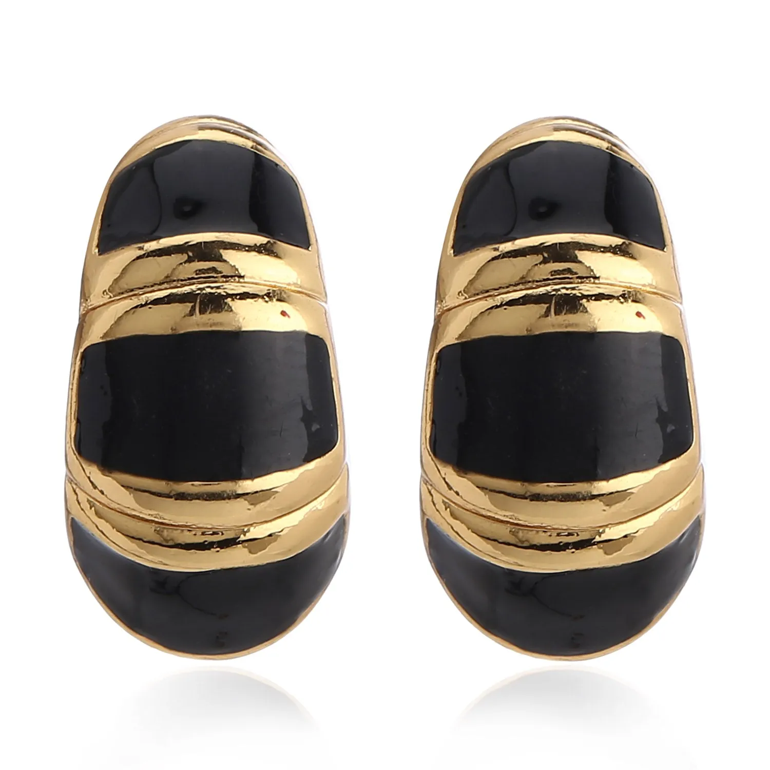 Black Enamel stud Earrings