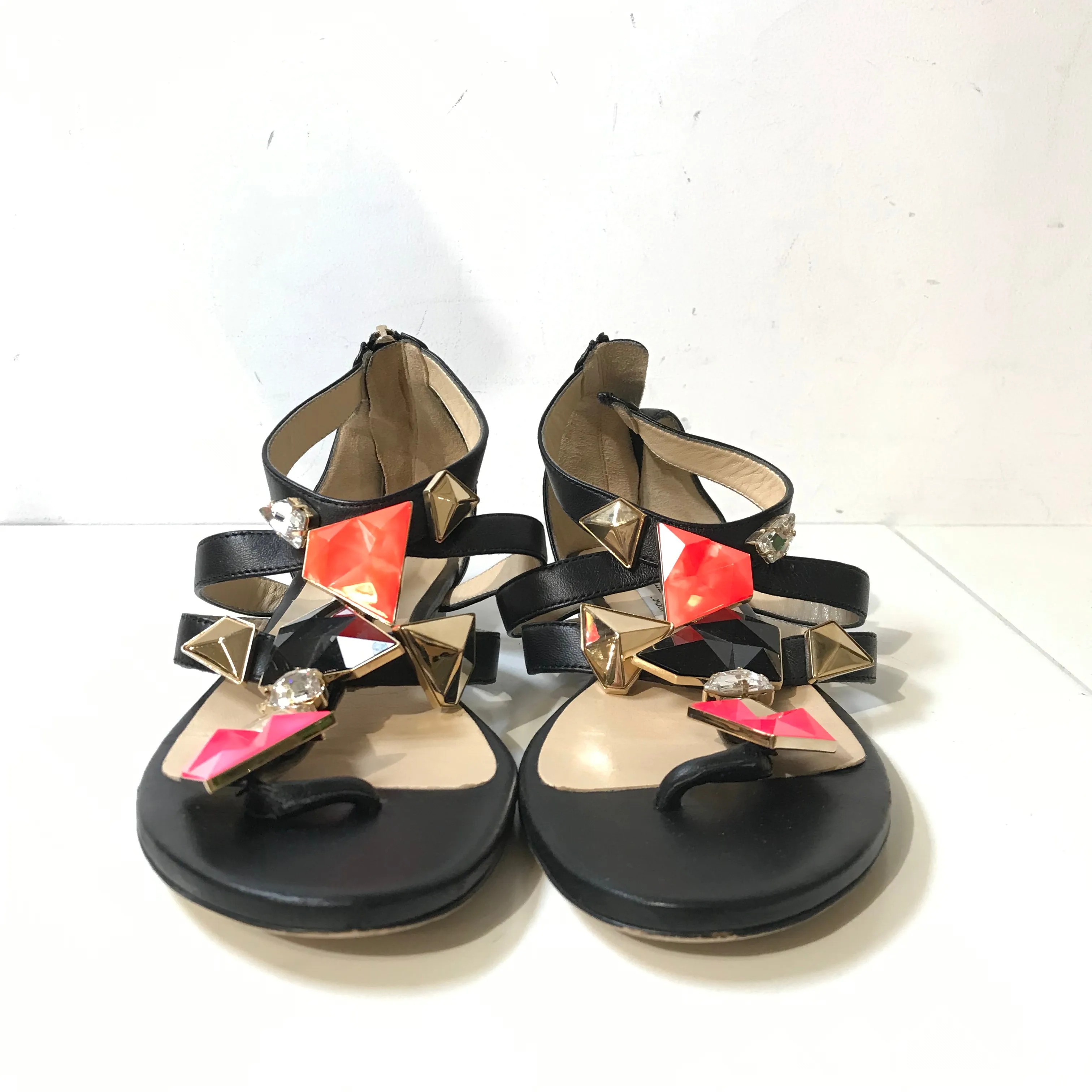 Black Sandals with Stones