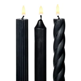 Black Taper 11" Candles - Set of 3