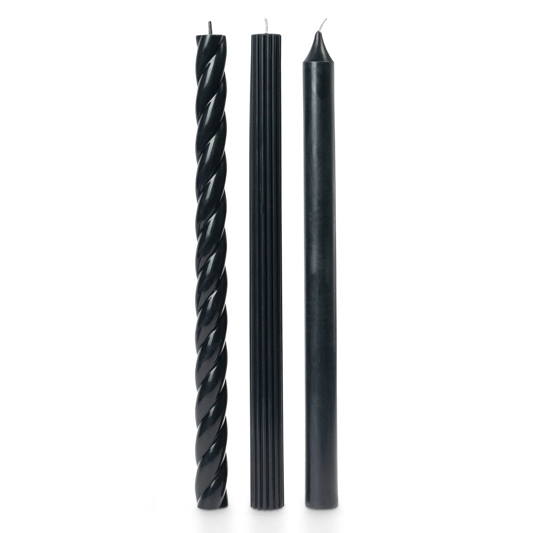 Black Taper 11" Candles - Set of 3