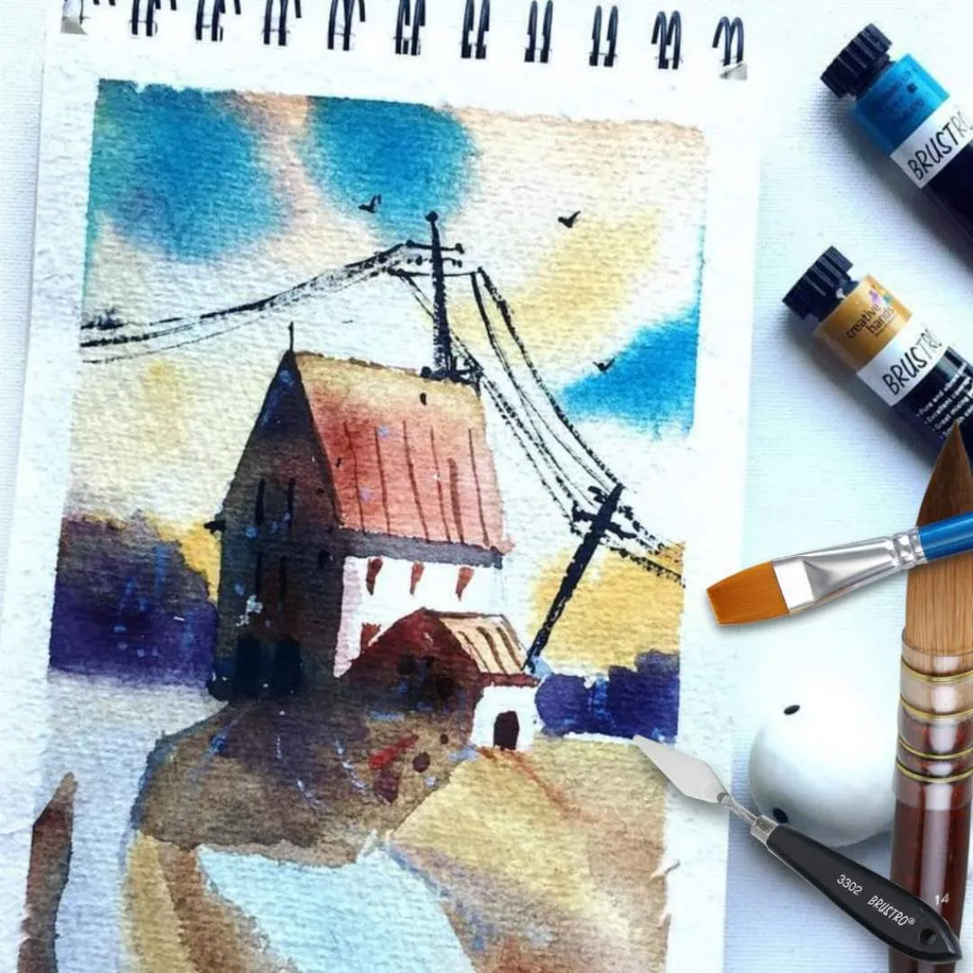 BRUSTRO Artist 100% Cotton Watercolour Wiro Bound Journal Cold Pressed 300 GSM