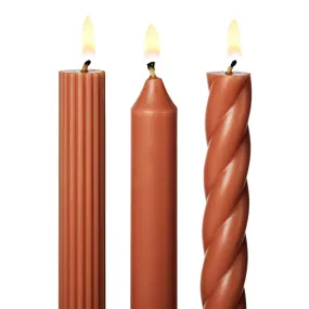 Burnt Orange 11" Taper Candles - Set of 3