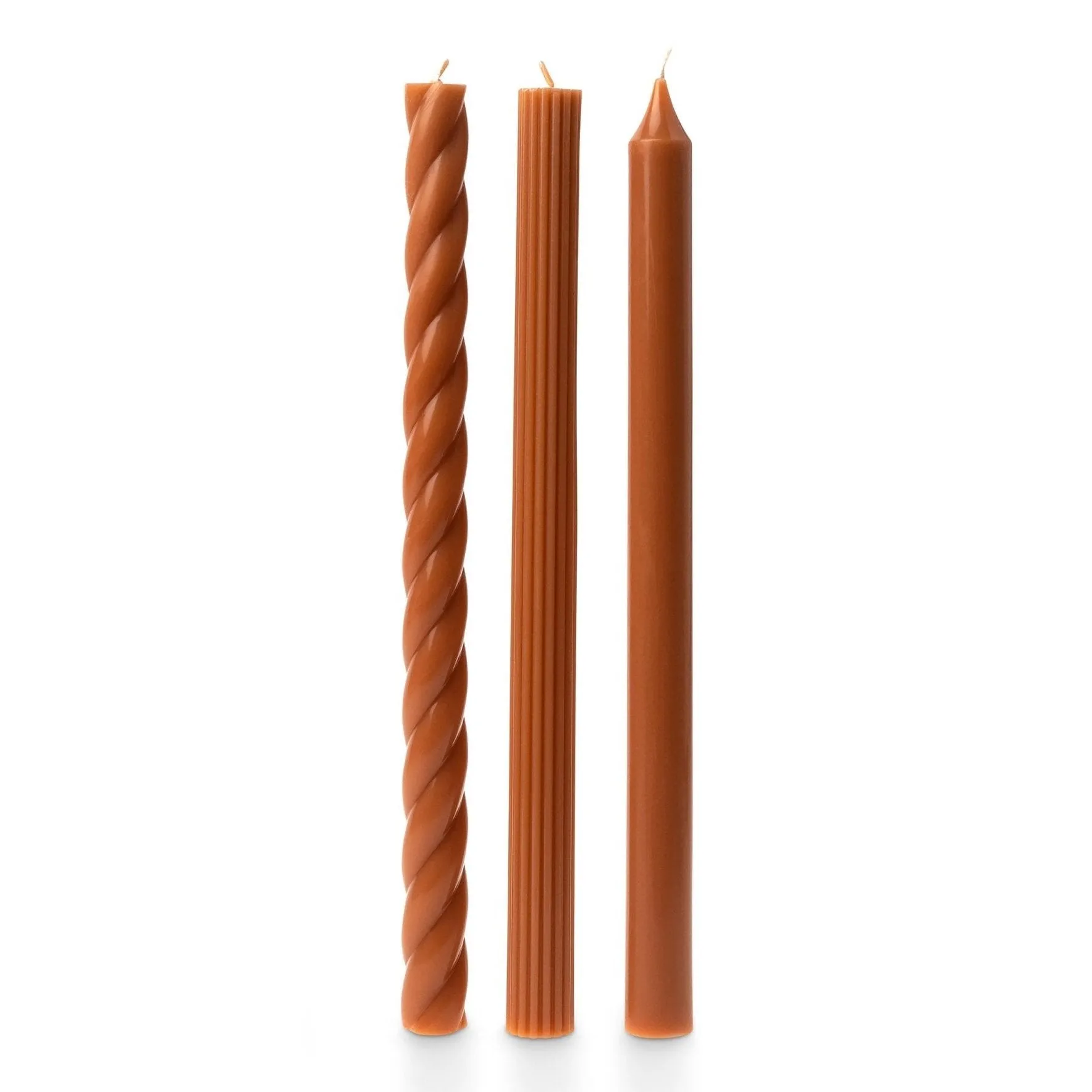Burnt Orange 11" Taper Candles - Set of 3