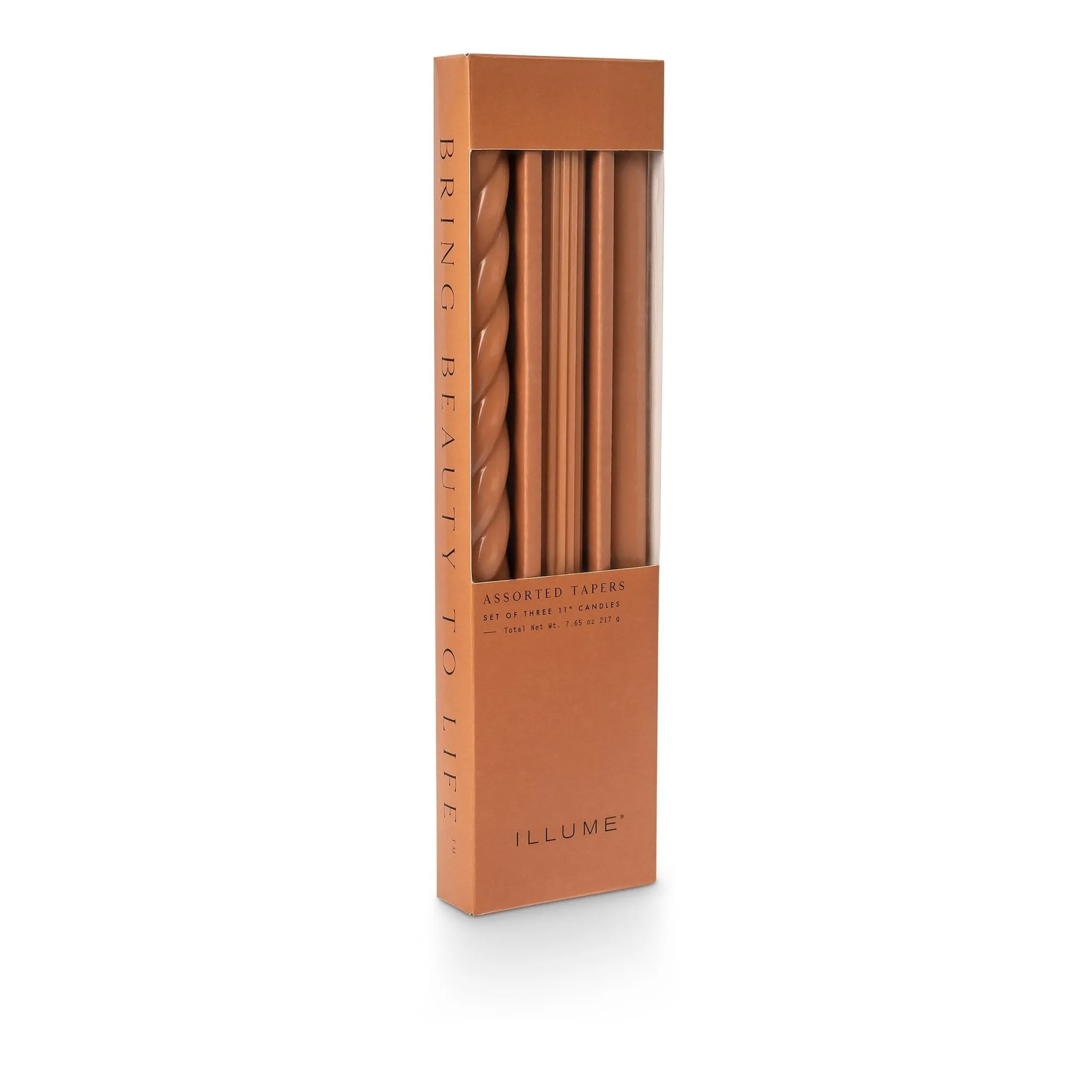 Burnt Orange 11" Taper Candles - Set of 3