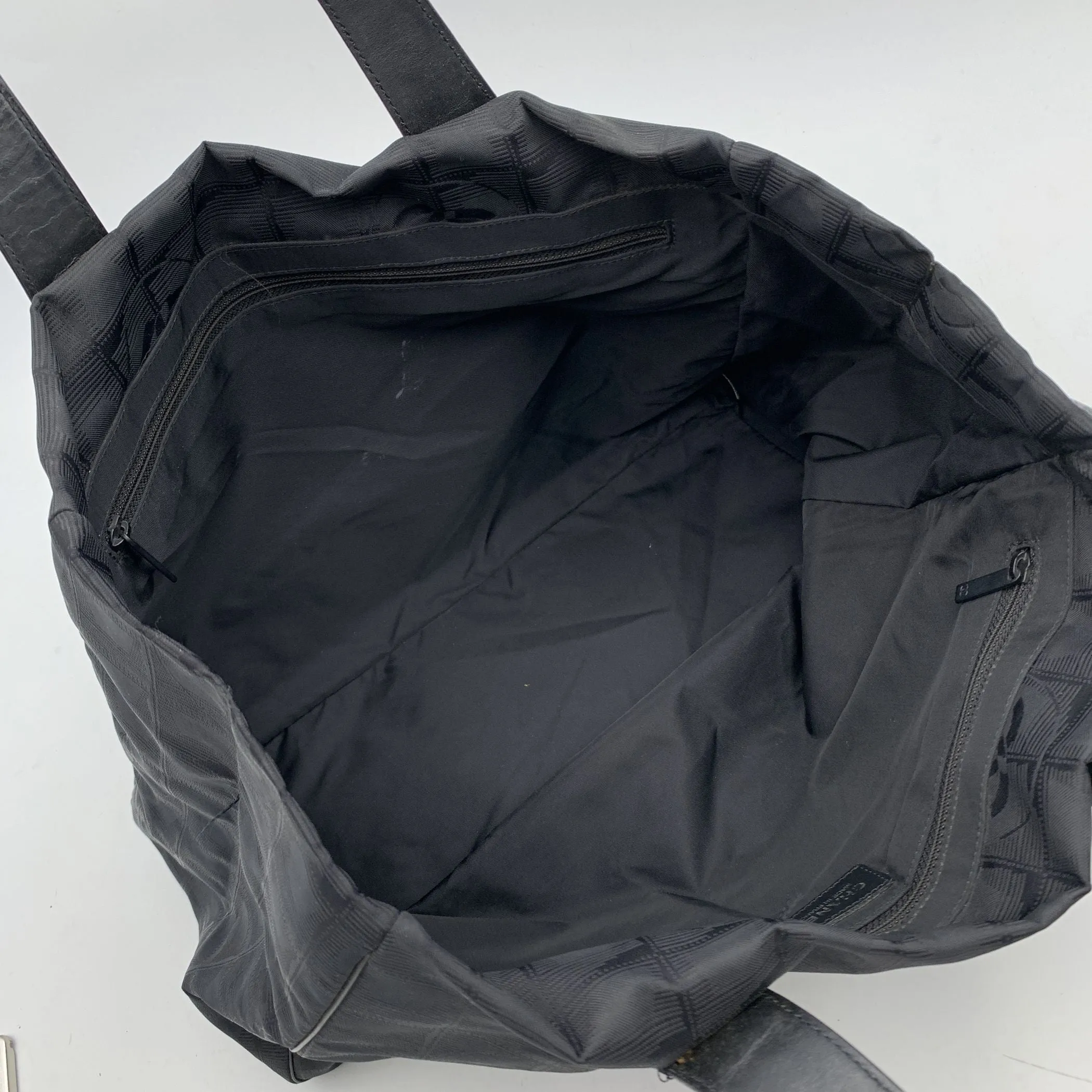 Chanel 2000s Black Nylon New Travel Line Shoulder Tote Bag