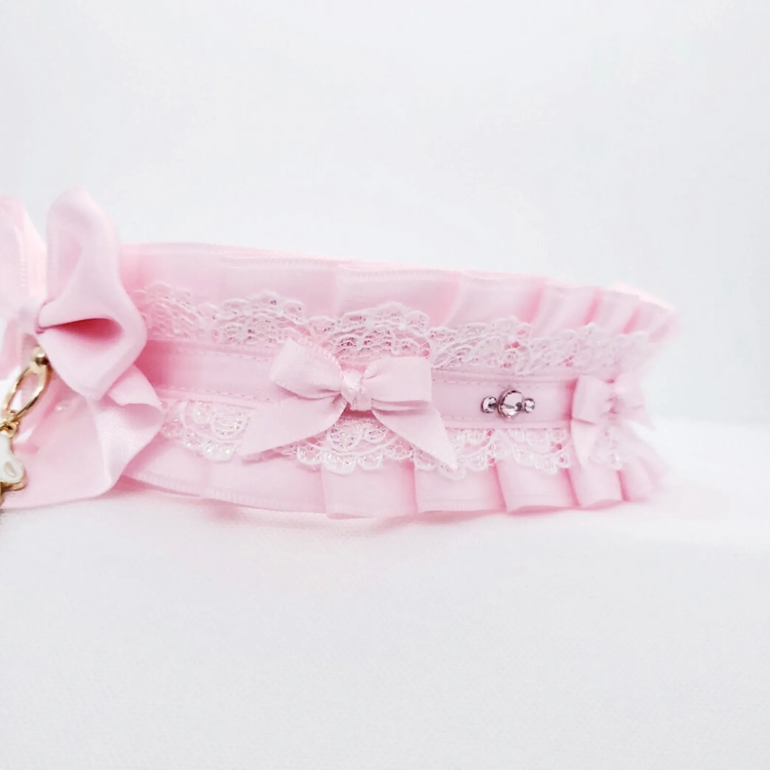 Classic Pink and Gold Bunny Pet Play Collar