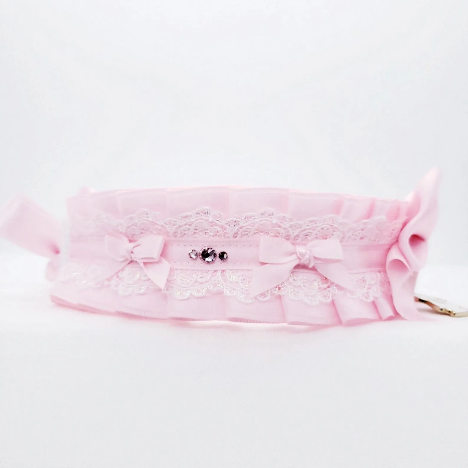Classic Pink and Gold Bunny Pet Play Collar