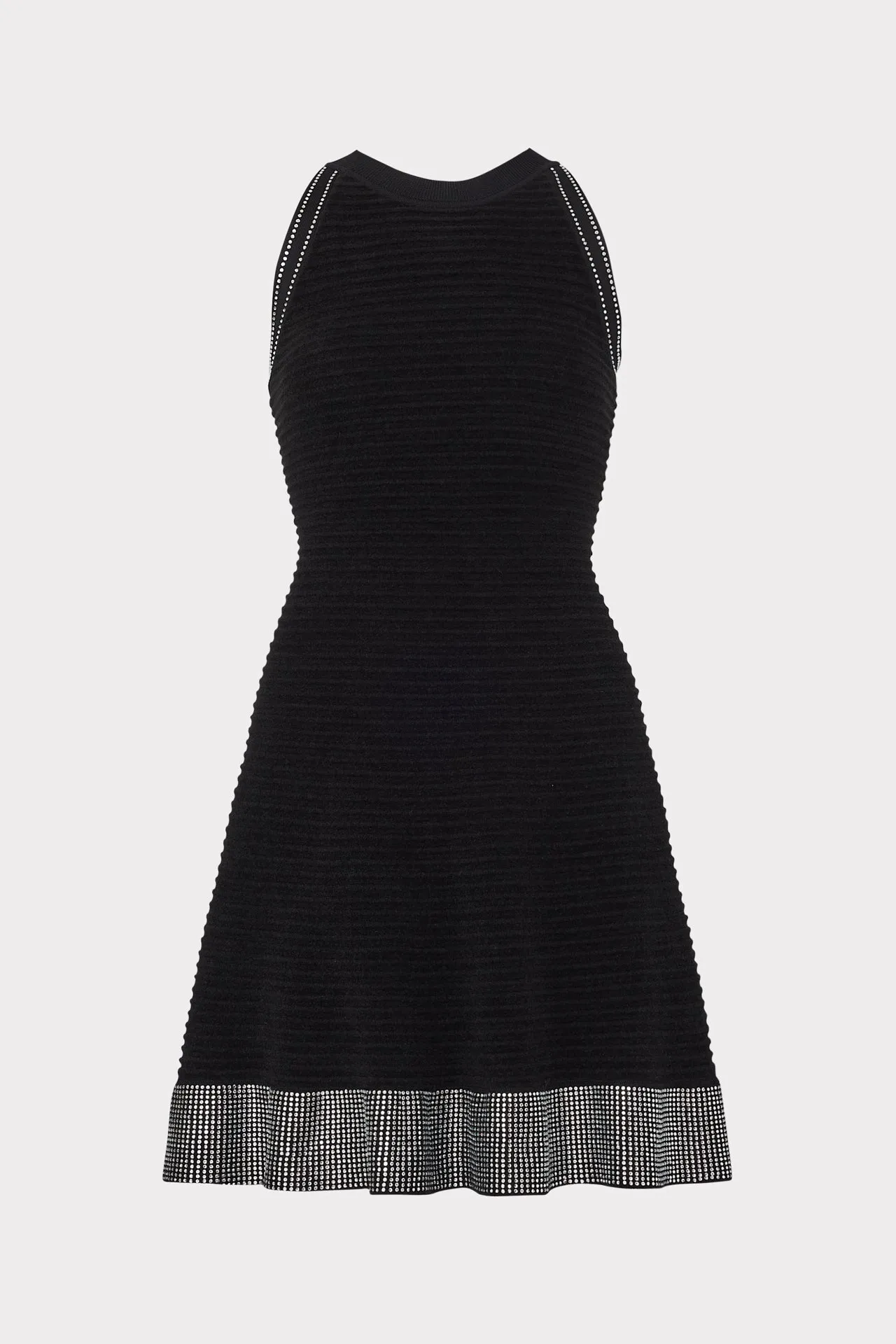 Crystal Trim Knit Mini Dress