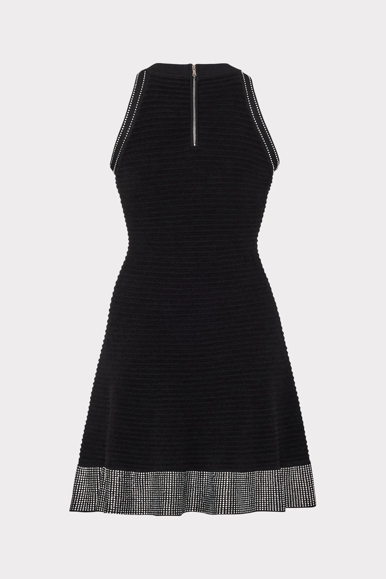 Crystal Trim Knit Mini Dress