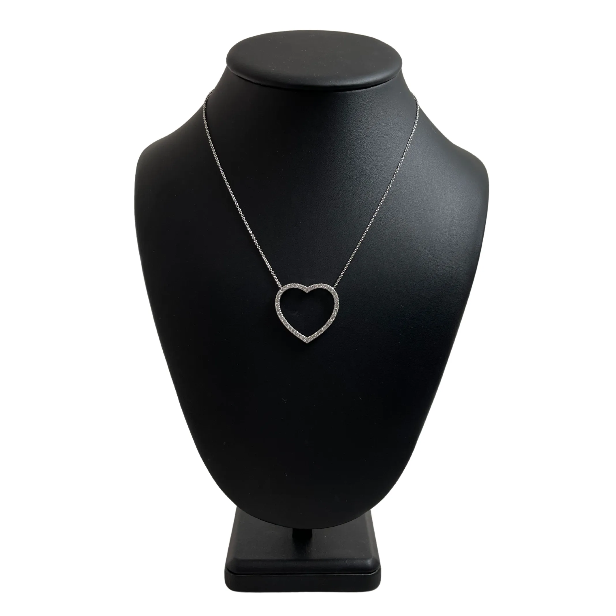Daisy Exclusive Large Diamond 18k Gold Open Heart Pendant