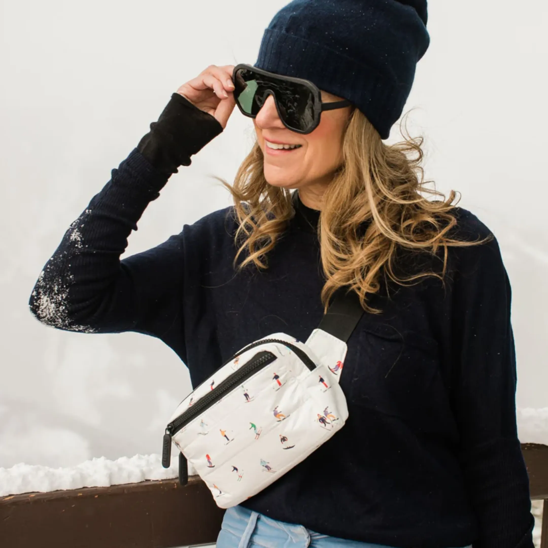 Dancing Skiers Puffer Fanny Pack by HiLoveTravel