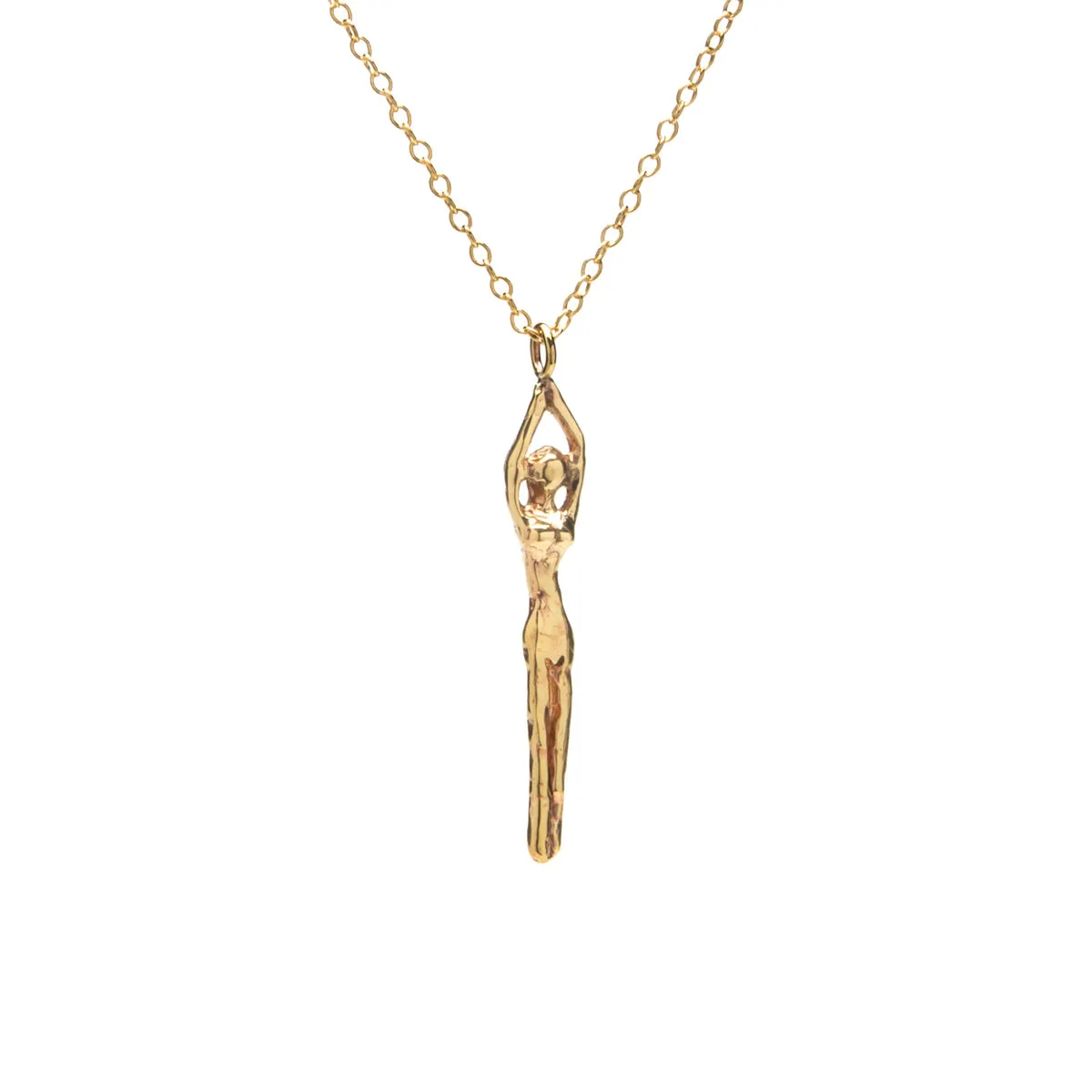 Diving Lady Necklace in Brass