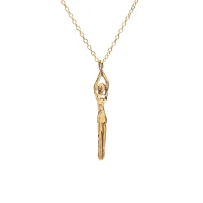 Diving Lady Necklace in Brass