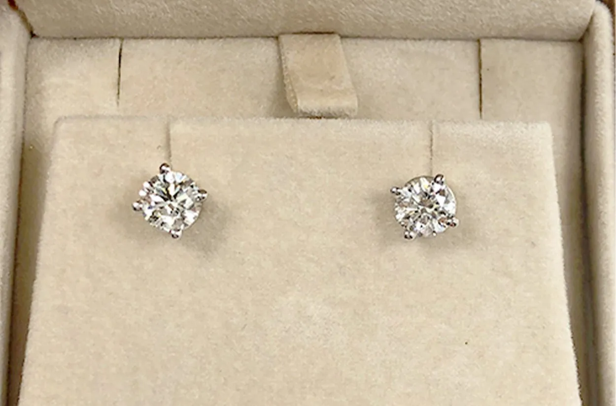 Earrings 0.22 cts Natural Round Diamonds H VS 18kt Gold Studs