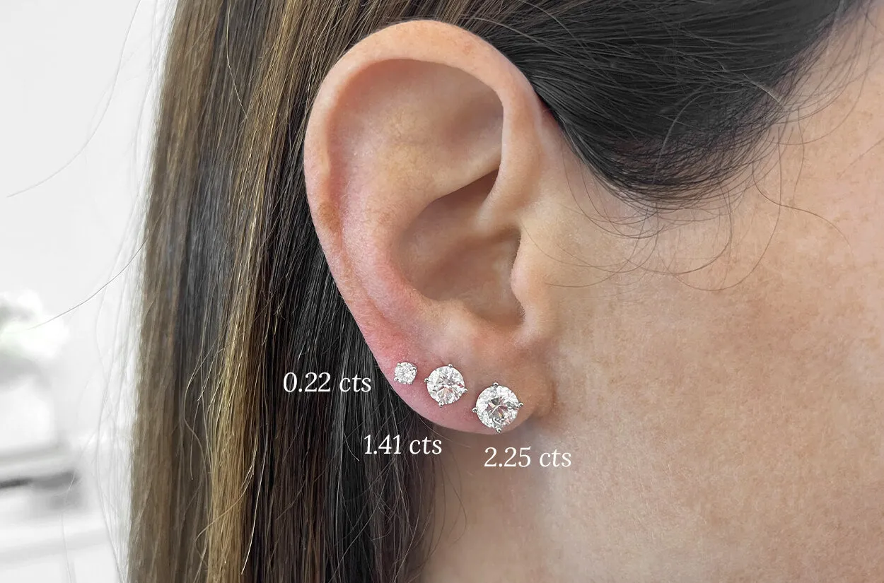 Earrings 0.22 cts Natural Round Diamonds H VS 18kt Gold Studs