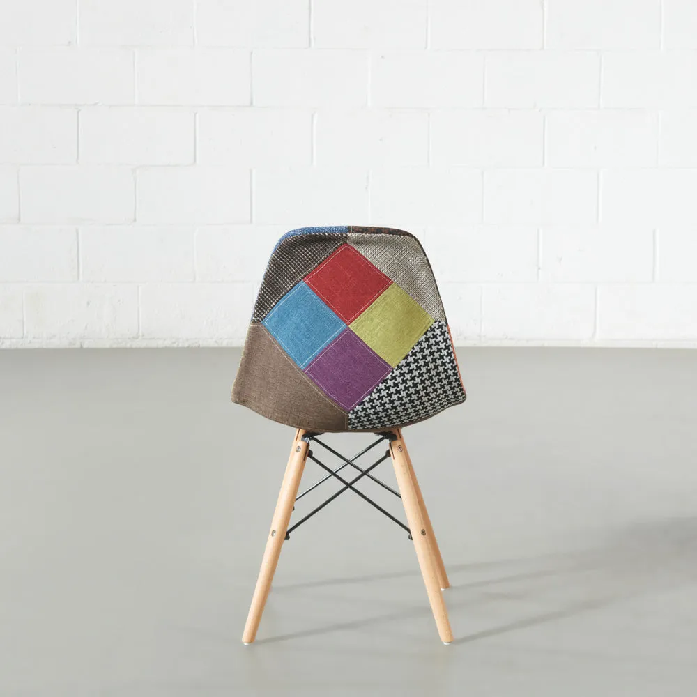 ESSEN - Multicolour Fabric Patchwork Side Chair