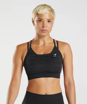 Gymshark Adapt Marl Seamless Sports Bra - Black/Smokey Grey