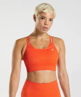 Gymshark Adapt Marl Seamless Sports Bra - Pepper Red/Zesty Orange
