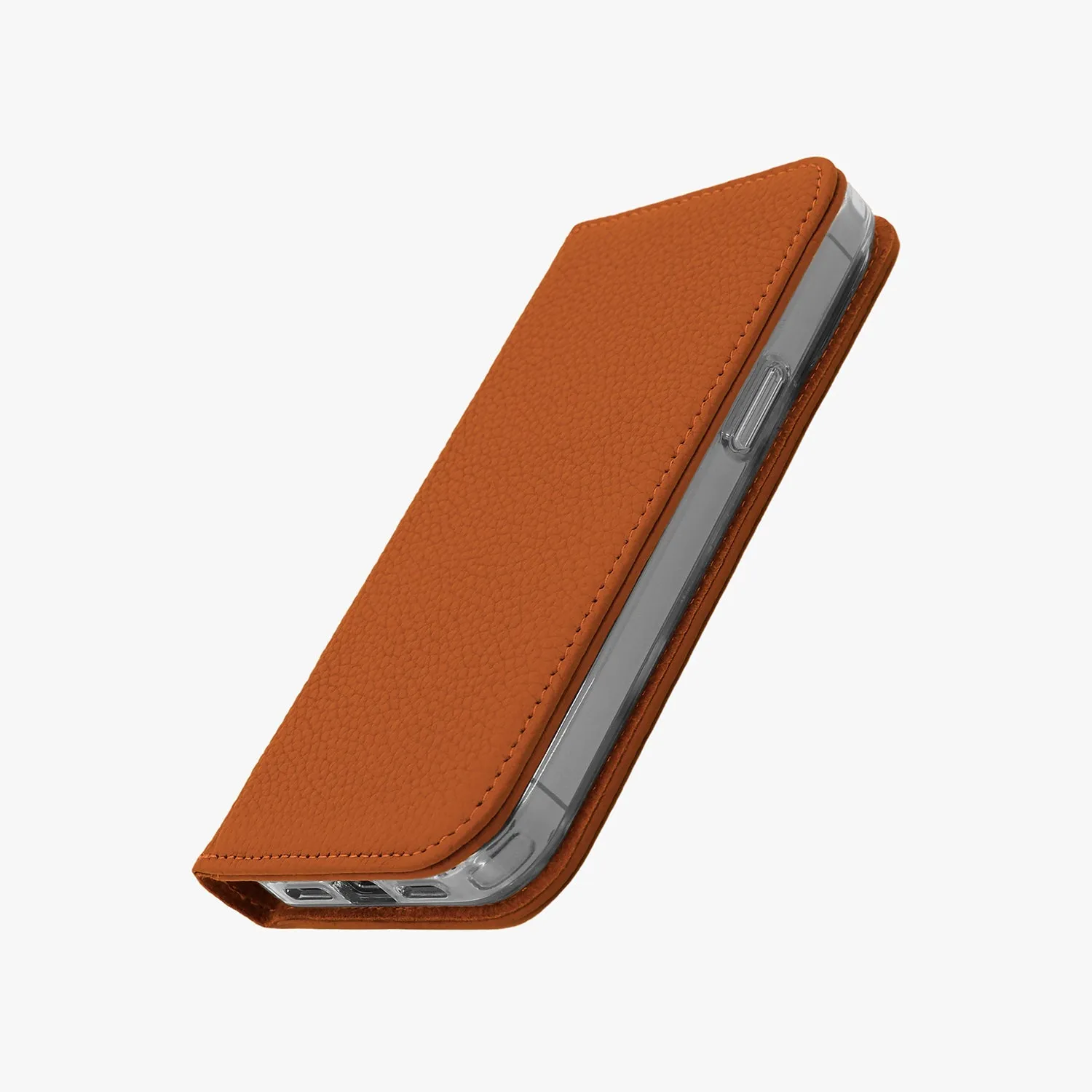 iPhone 14 Pro Max MagSafe Leather Flip Cover with Clear Case